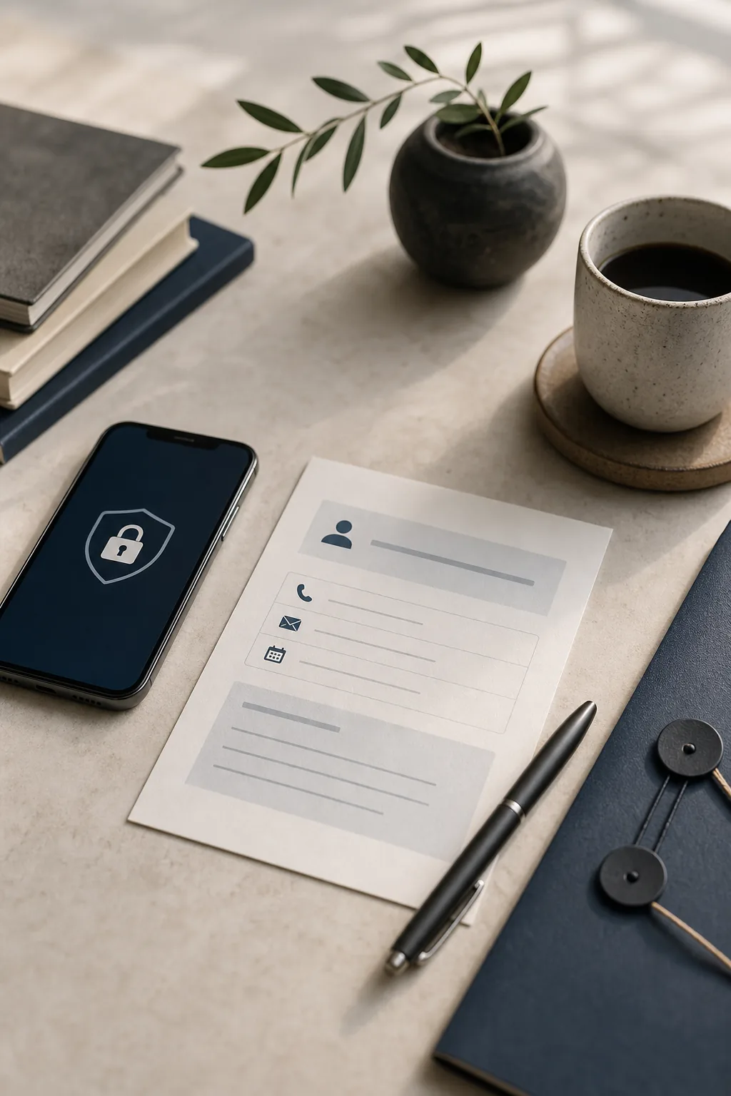 A privacy-conscious first legal enquiry in Egypt with a short intake card and protected document folder
